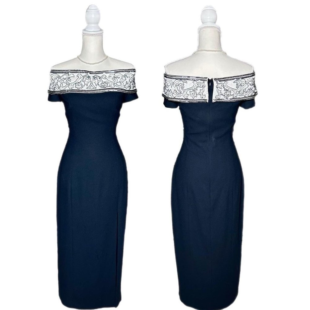 NEW/Never Worn Vintage Cache Classic Hollywood Off-The-Shoulder Gown